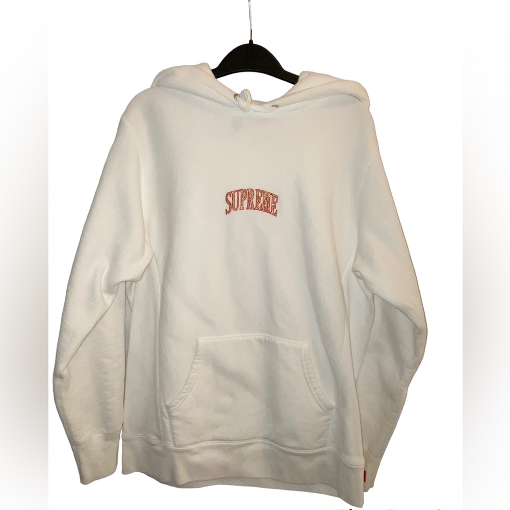 Authentic 2017 Supreme white hoodie size medium